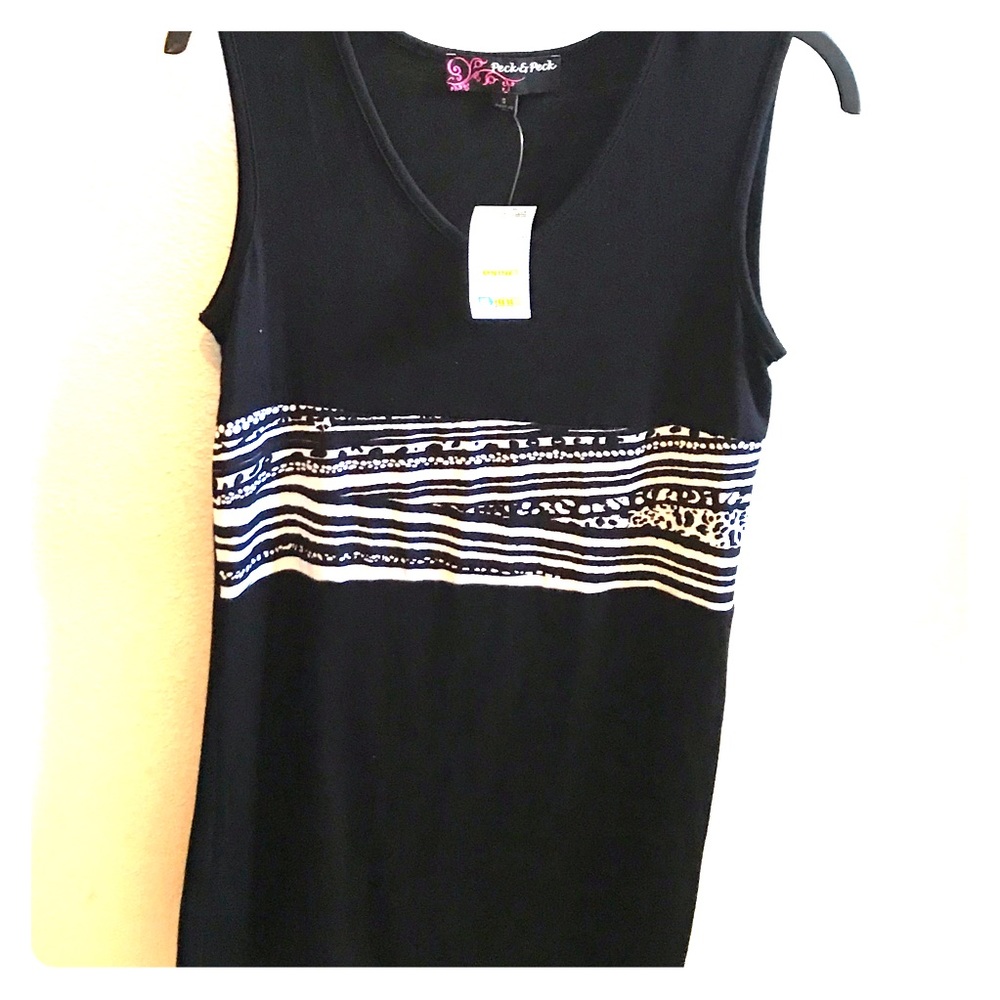 Peck&Peck Black Long Tank Top NWT